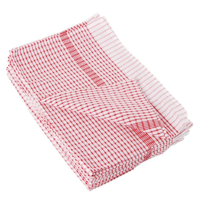 Vogue Wonderdry Red Tea Towels Pack of 10