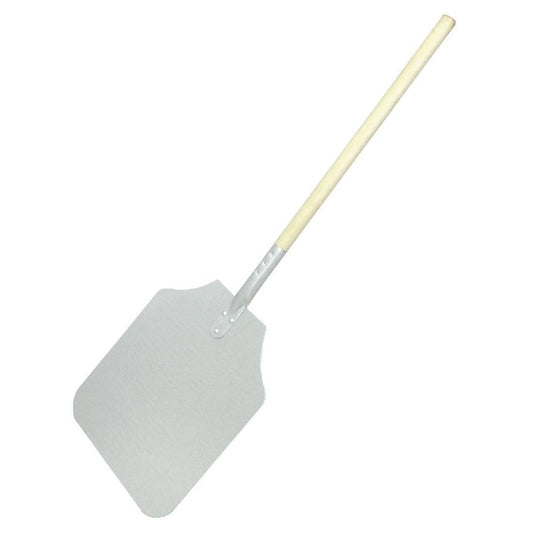 Vogue  Aluminum Pizza Peel Wood Handle  - 305x355mm 12x14"Blade 660mm 26"